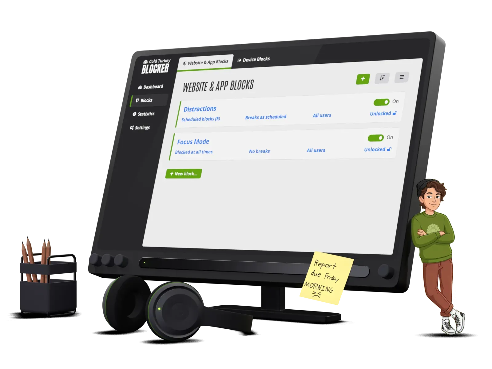 Cold Turkey Blocker interface